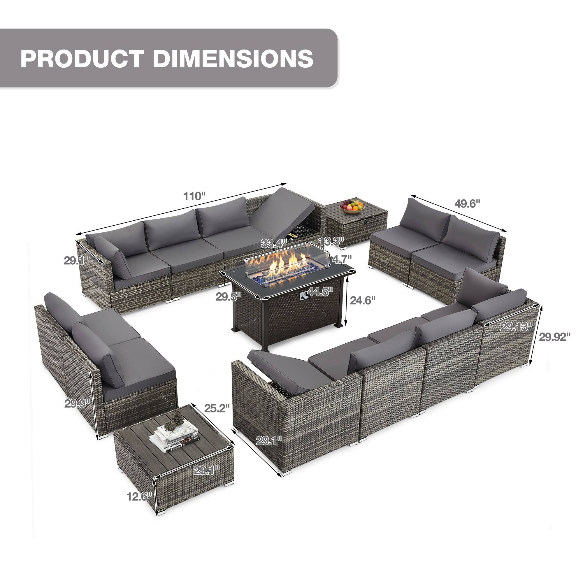 PRODUCT DIMENSIONS

110"  
49.6"  
29.1"  
33.4"  
13.3"  
4.7"  
29.5"  
44.5"  
24.6"  
29.13"  
29.92"  
29.9"  
25.2"  
29.1"  
12.6"