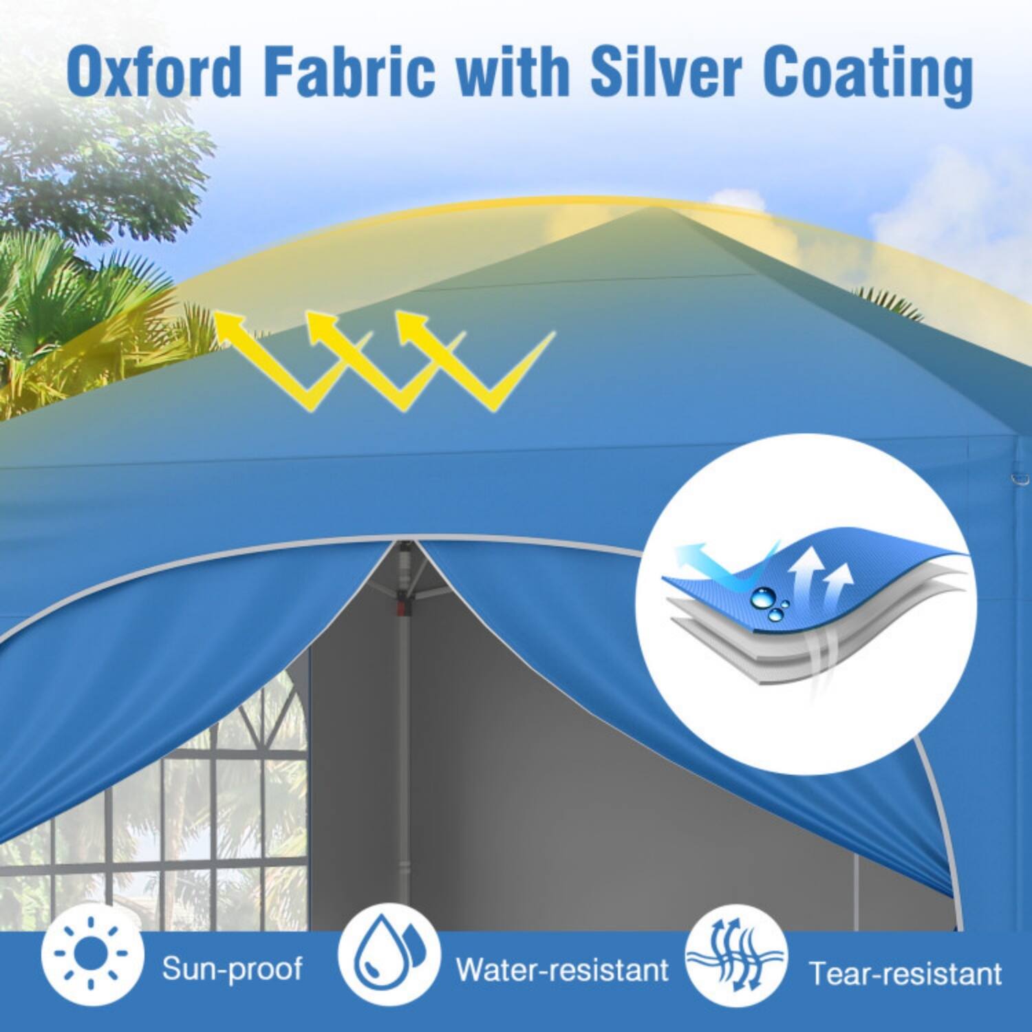 Oxford Fabric with Silver Coating

- Sun-proof
- Water-resistant
- Tear-resistant