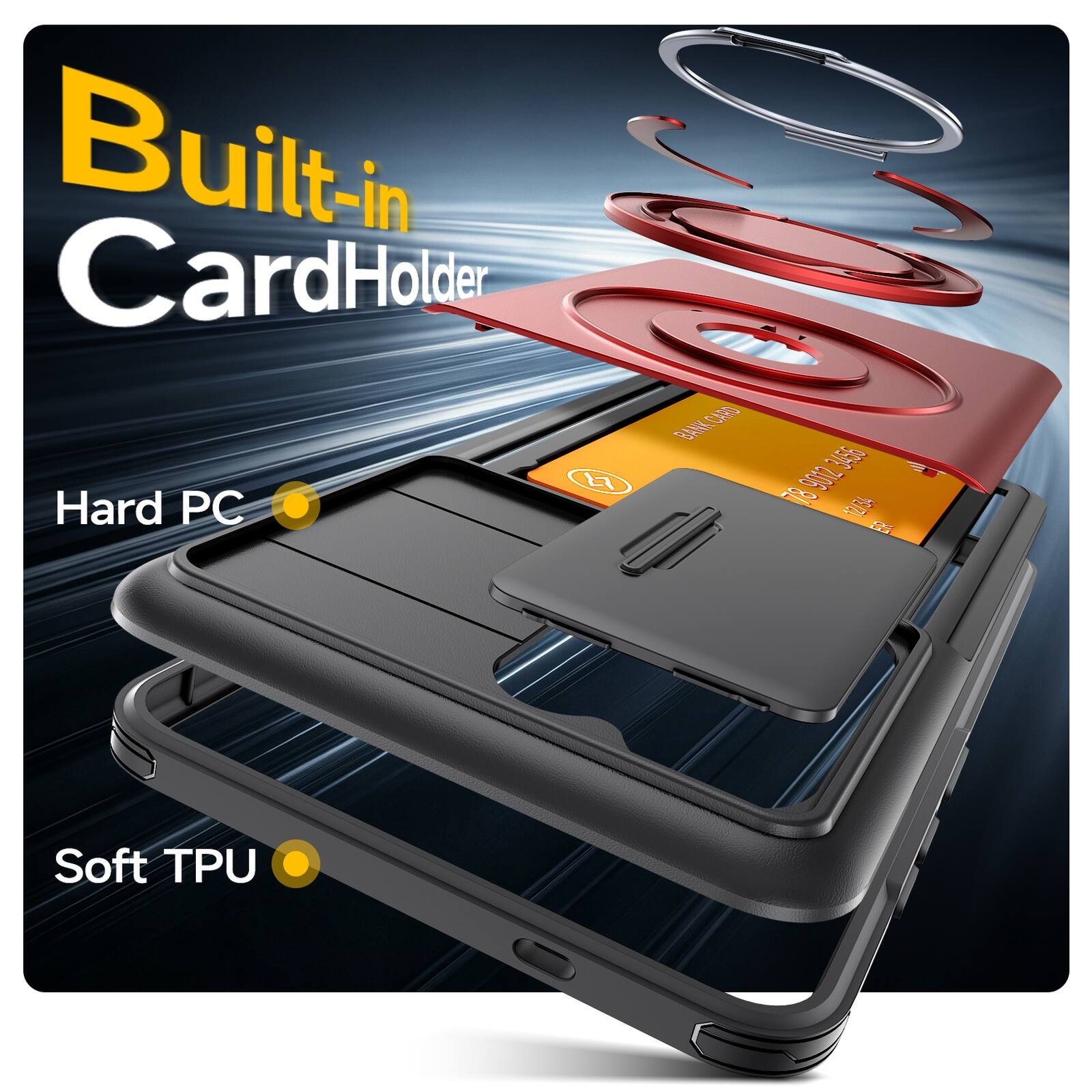 Built-in CardHolder  
Hard PC  
Soft TPU
