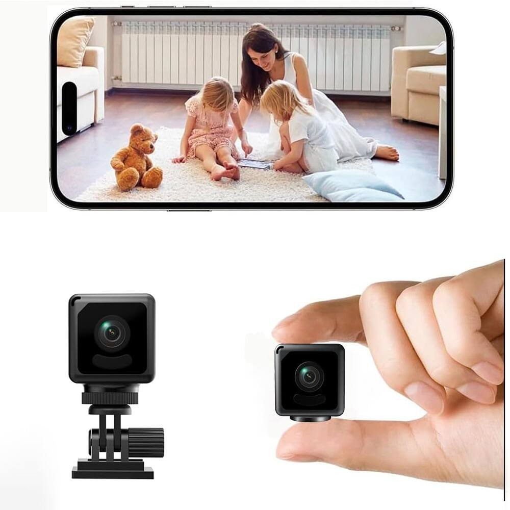 Back. RTMB - Spy Mini Camera WIFI Wireless Security  Small Home Indoor Outdoor - Black.