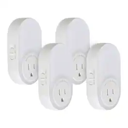 Dawnrise - Dusk to Dawn Plug in LED Night Light with Socket, 2 Color Temperatures and 2 Brightness Levels (4-Pack)