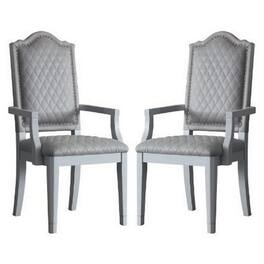 Manhattan Lane - Arm Chair with Padded Seat and Arched Top, Set of 2 - Beige