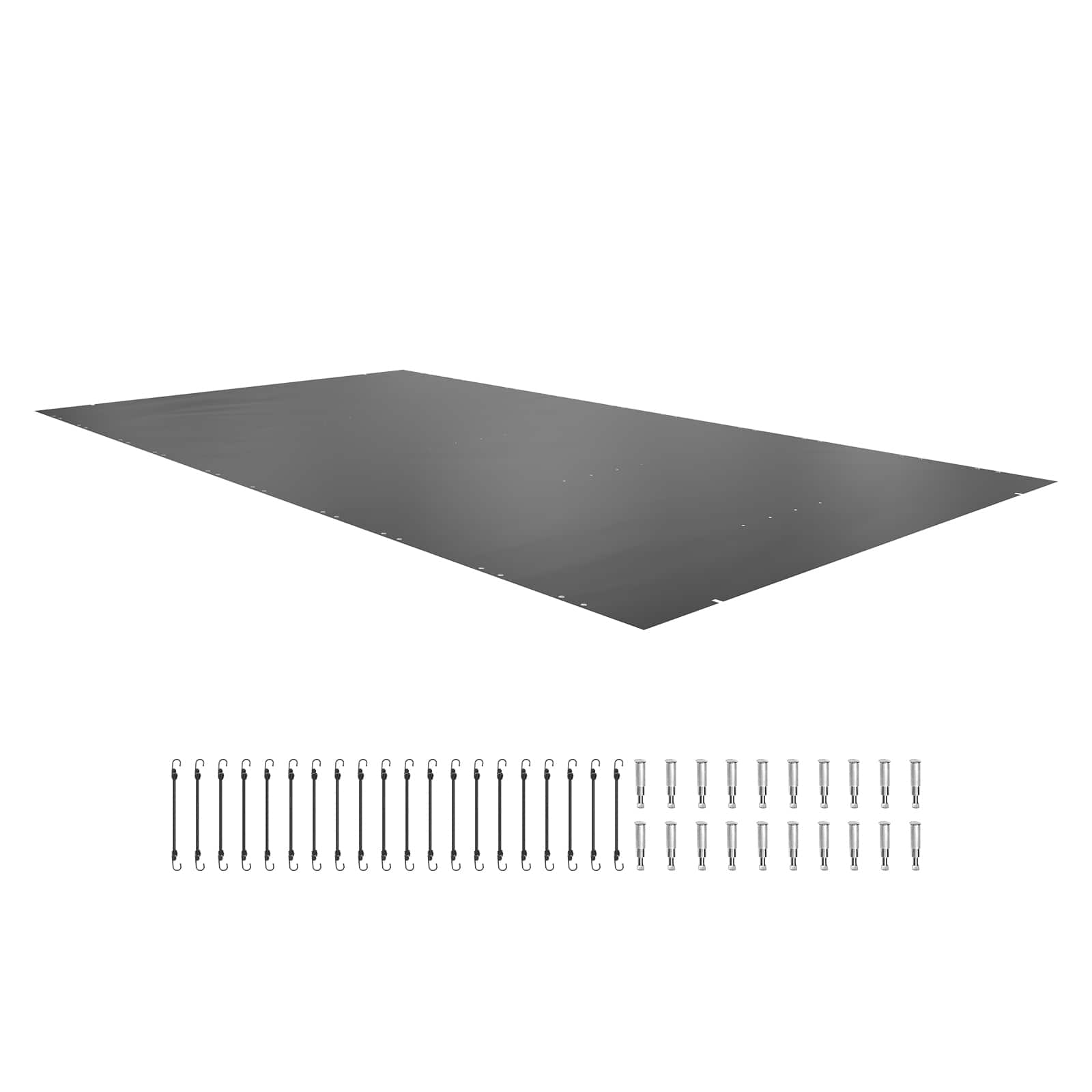 VEVOR - Pool Safety Cover Fits 10.5x18.6ft Rectangle Inground Pools, Safety Pool Cover with Drainage Holes, Mesh Pool Cover - Anthracite