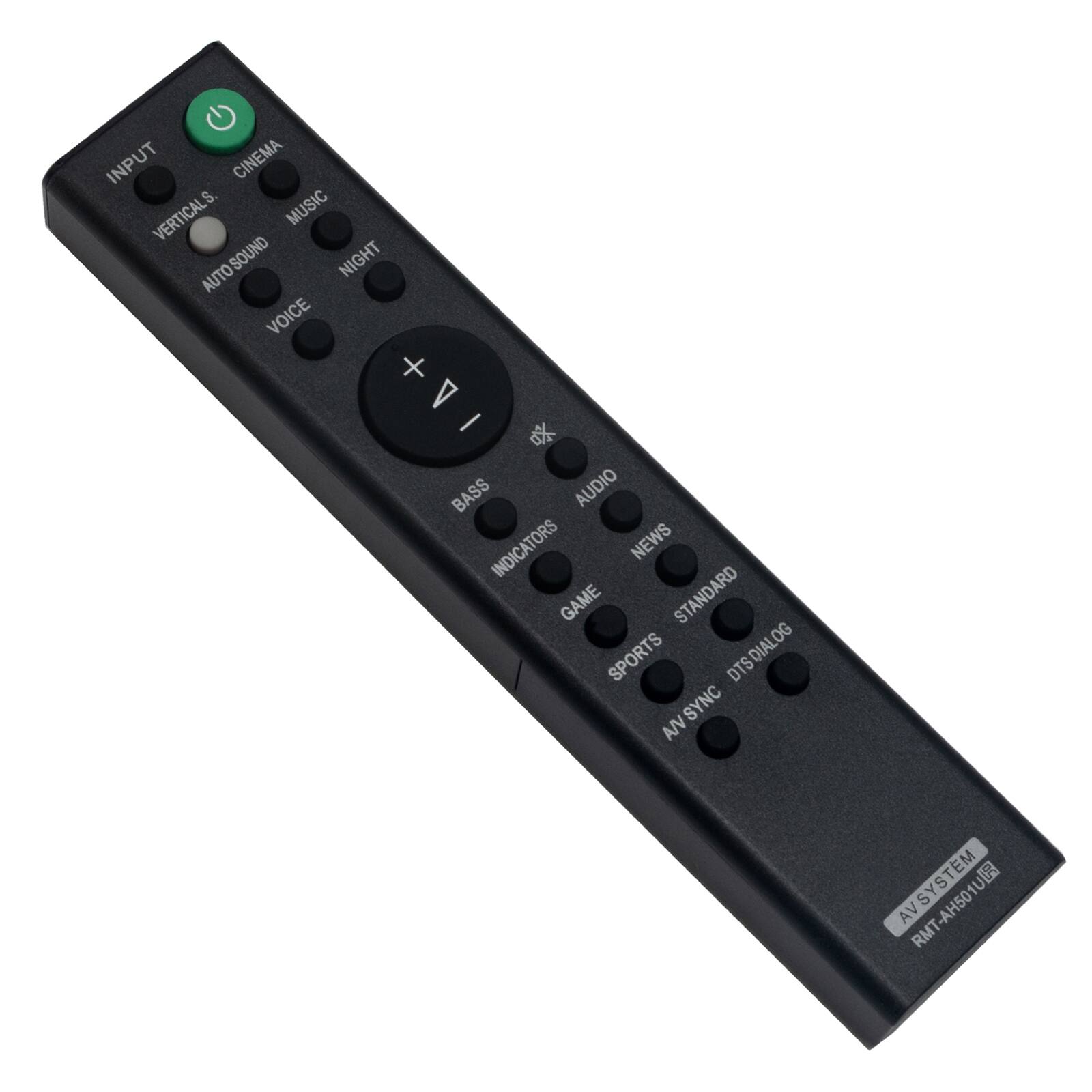 INPUT  
CINEMA  
VERTICALS  
MUSIC  
AUTO SOUND  
NIGHT  
VOICE  
BASS  
AUDIO INDICATORS  
NEWS  
GAME  
STANDARD  
SPORTS  
DTSDIALOG  
SYNC  
AV SYSTEM  
RMT-AH501UER