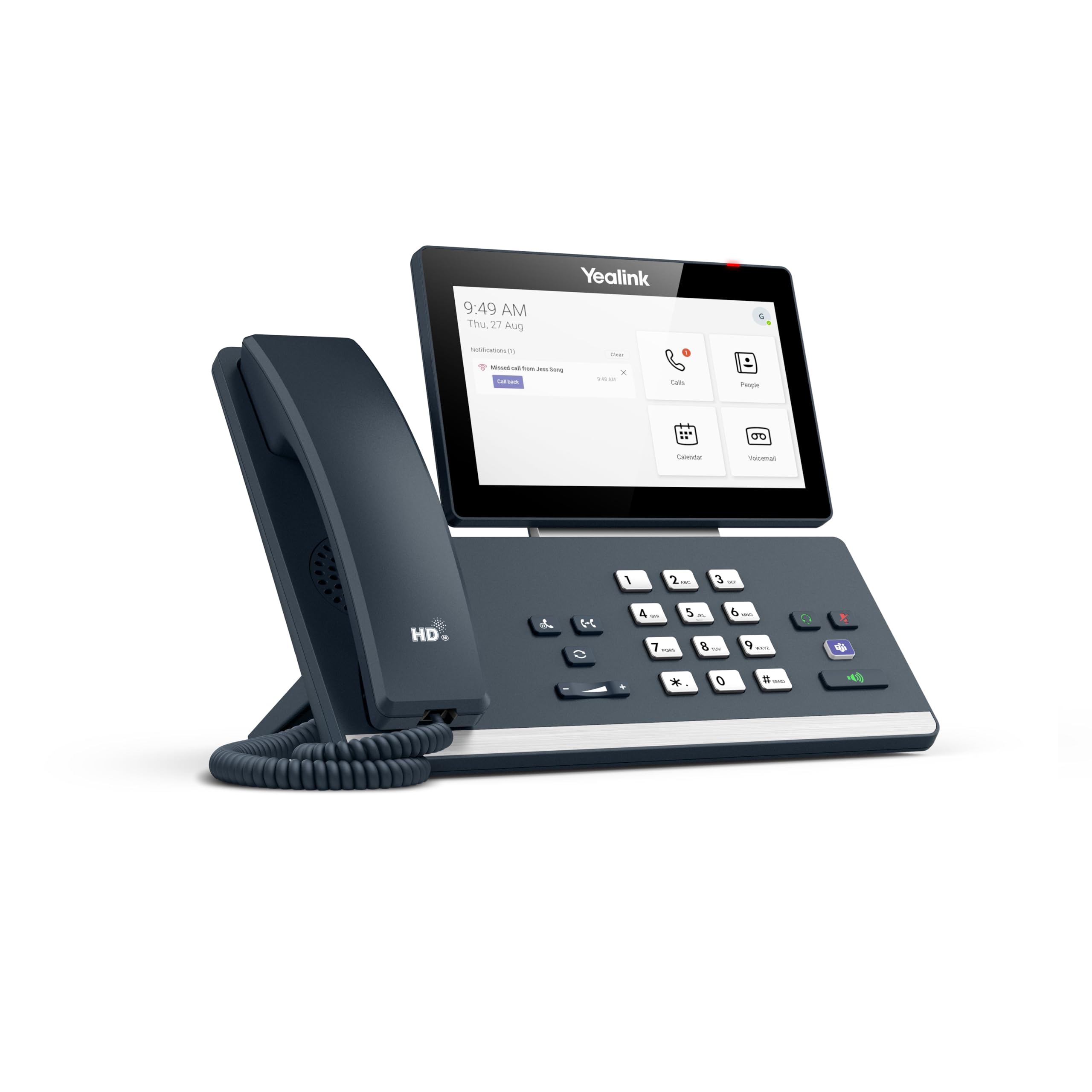 Yealink - MP58-WH E2 IP Phone - Corded/Cordless - Corded/Cordless - Bluetooth, Wi-Fi - Wall Mountable, Stand Mountable - Classic Gray