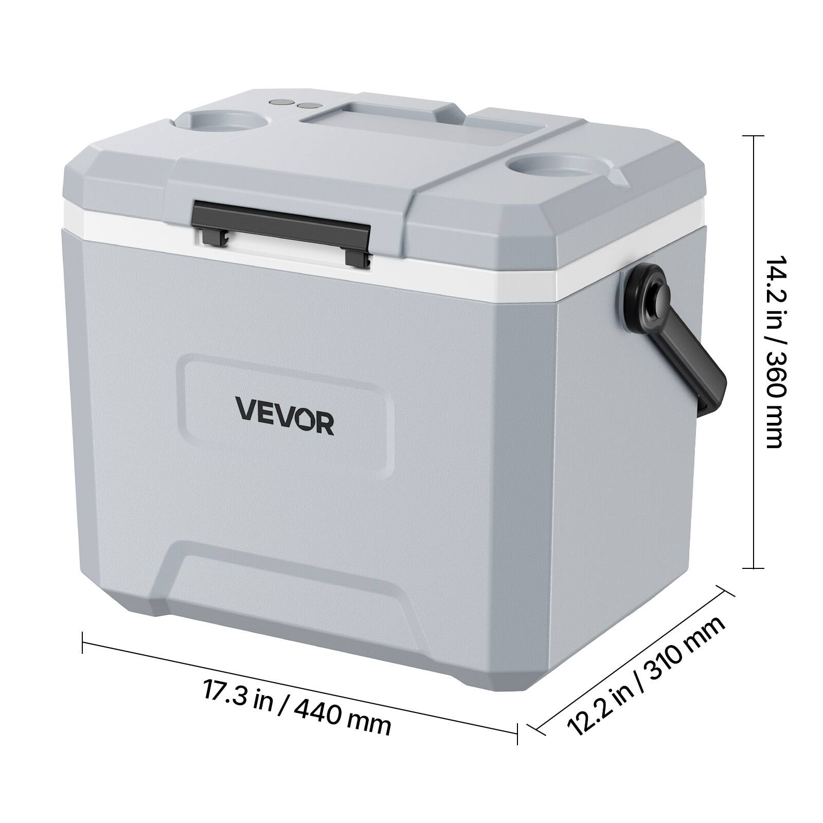 VEVOR: 14.2 in / 360 mm, 17.3 in / 440 mm, 12.2 in / 310 mm