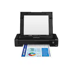 Epson printer with a blank piece of paper in it.