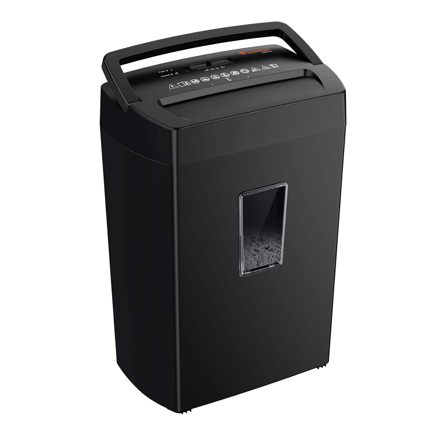Front. Bonsaii - 12-Sheet Cross Cut Paper Shredder - P-4 High Security, Shreds Paper - CDs 5.5 Gal Home Office Heavy Duty Shredder - Black.