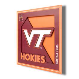 YouTheFan - Virginia Tech Hokies 12'' x 12'' 3D Logo Wall Art - Multicolor