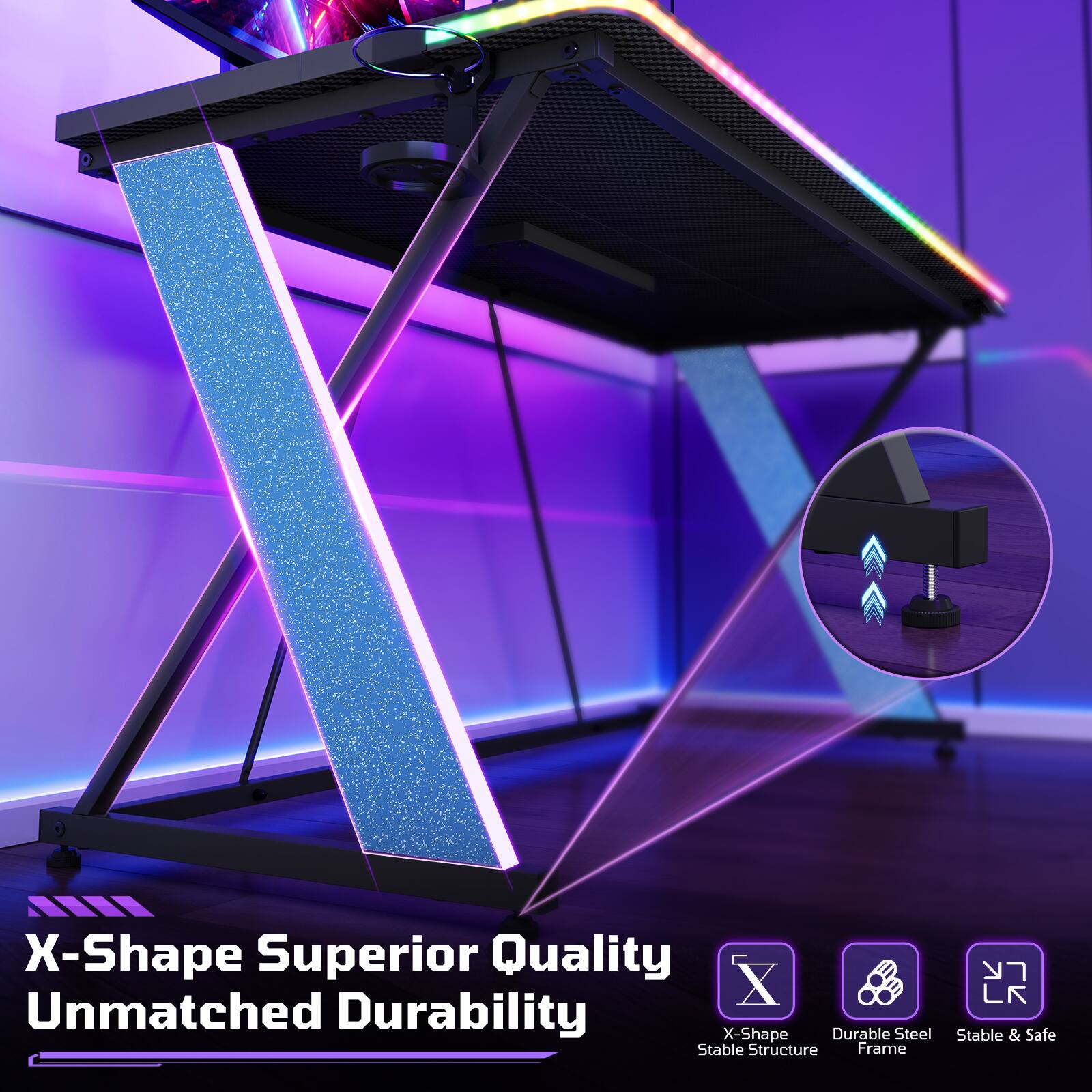 X-Shape Superior Quality  
Unmatched Durability  
X-Shape Durable Steel Stable Structure Frame  
LK Stable & Safe