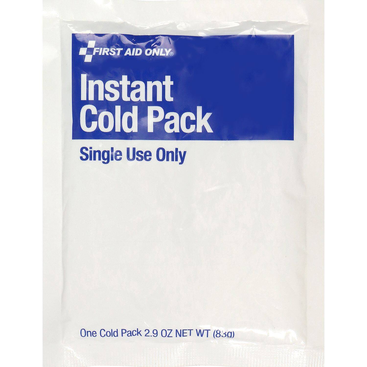 FIRST AID ONLY  
Instant Cold Pack  
Single Use Only  
One Cold Pack 2.9 OZ NET WT (83g)