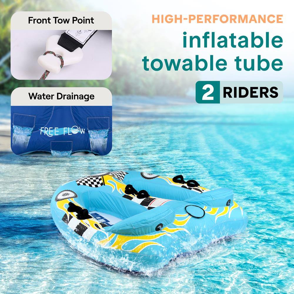 Front Tow Point  
Water Drainage  
HIGH-PERFORMANCE inflatable towable tube  
2 RIDERS  
FREE FLOW