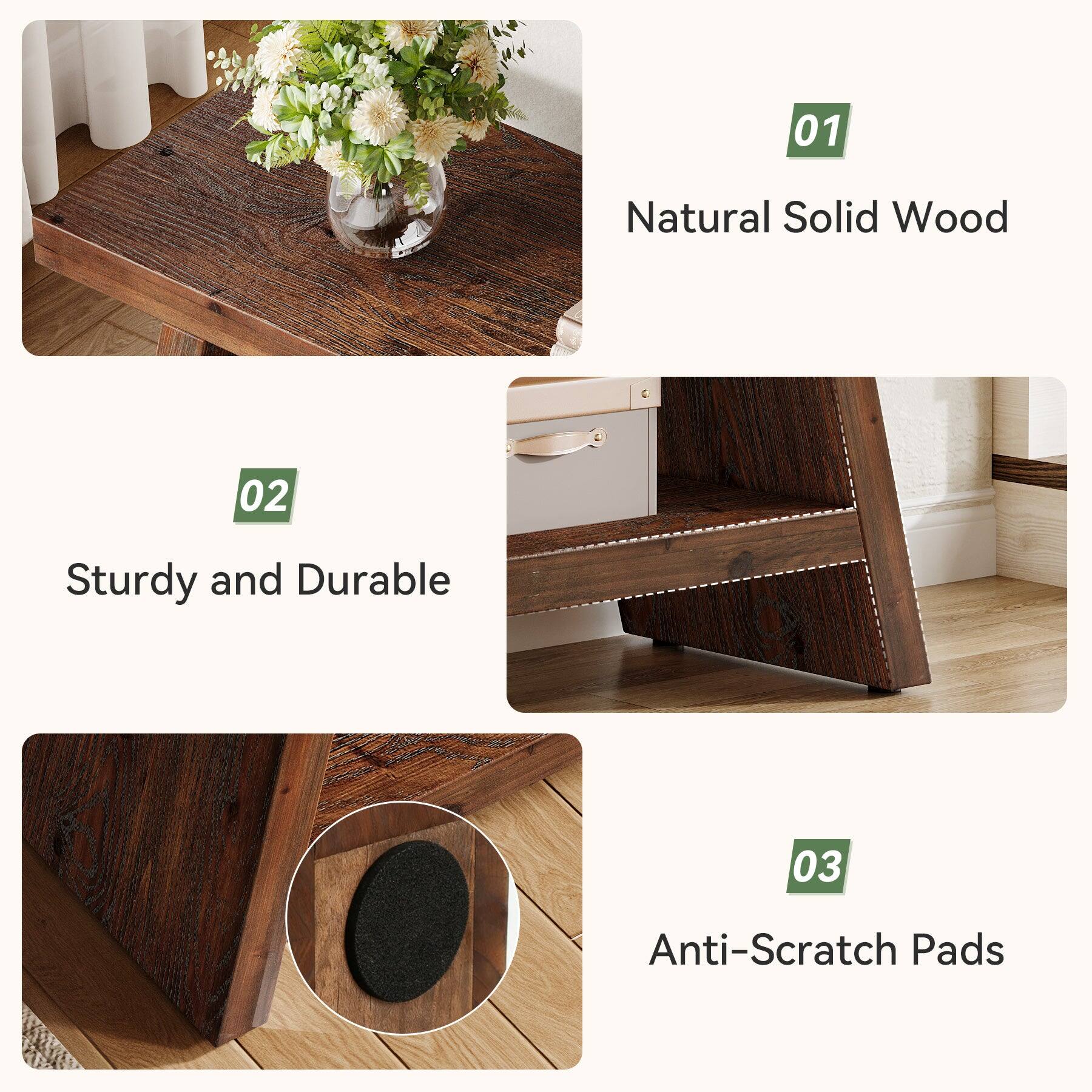 Tribesigns Office Reception Bench with Solid Wood Construction, Storage ...