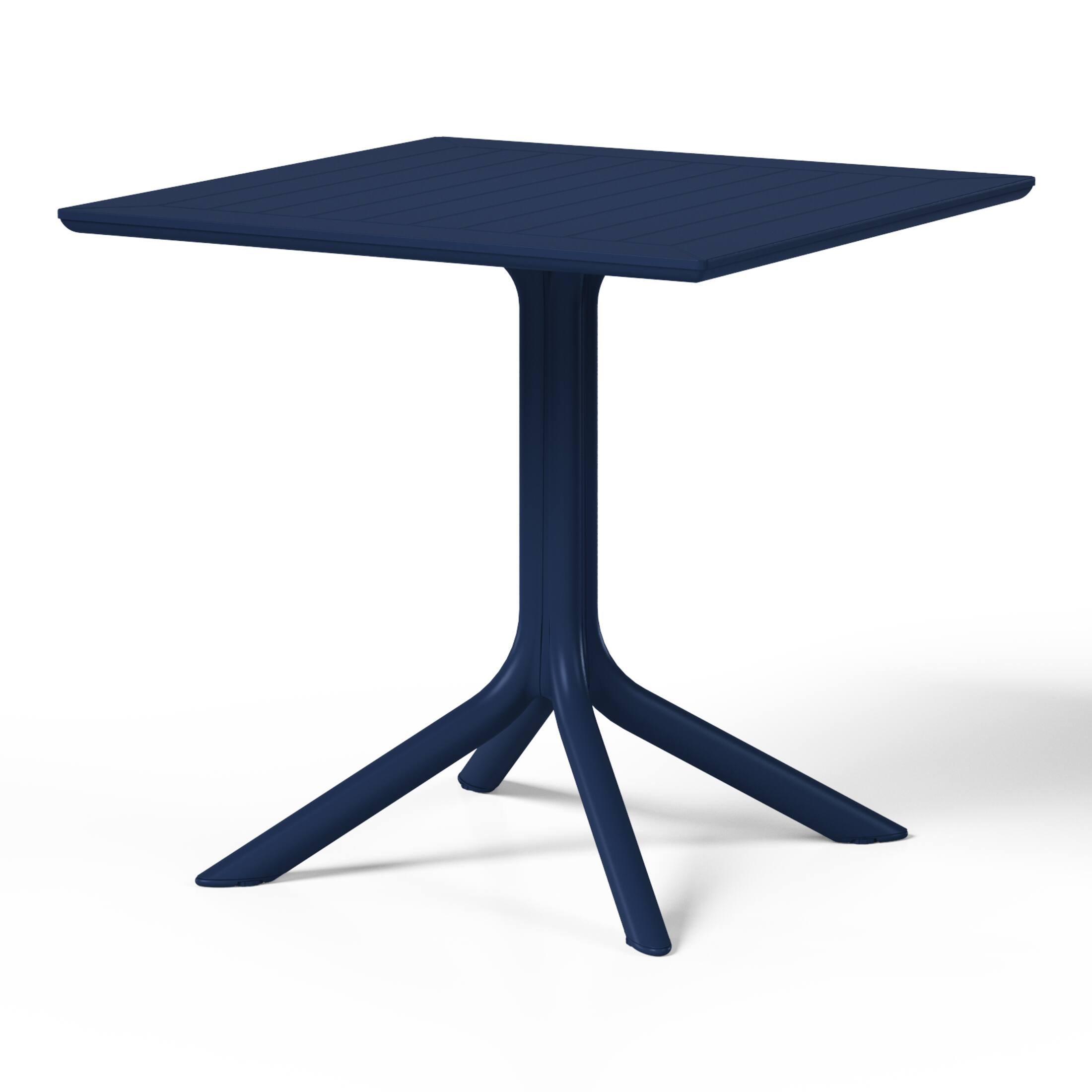 Left. WestinTrends - WestinTrends Playa 31.5" Square Outdoor Plastic Resin Patio Dining Table for 4 - Navy Blue.