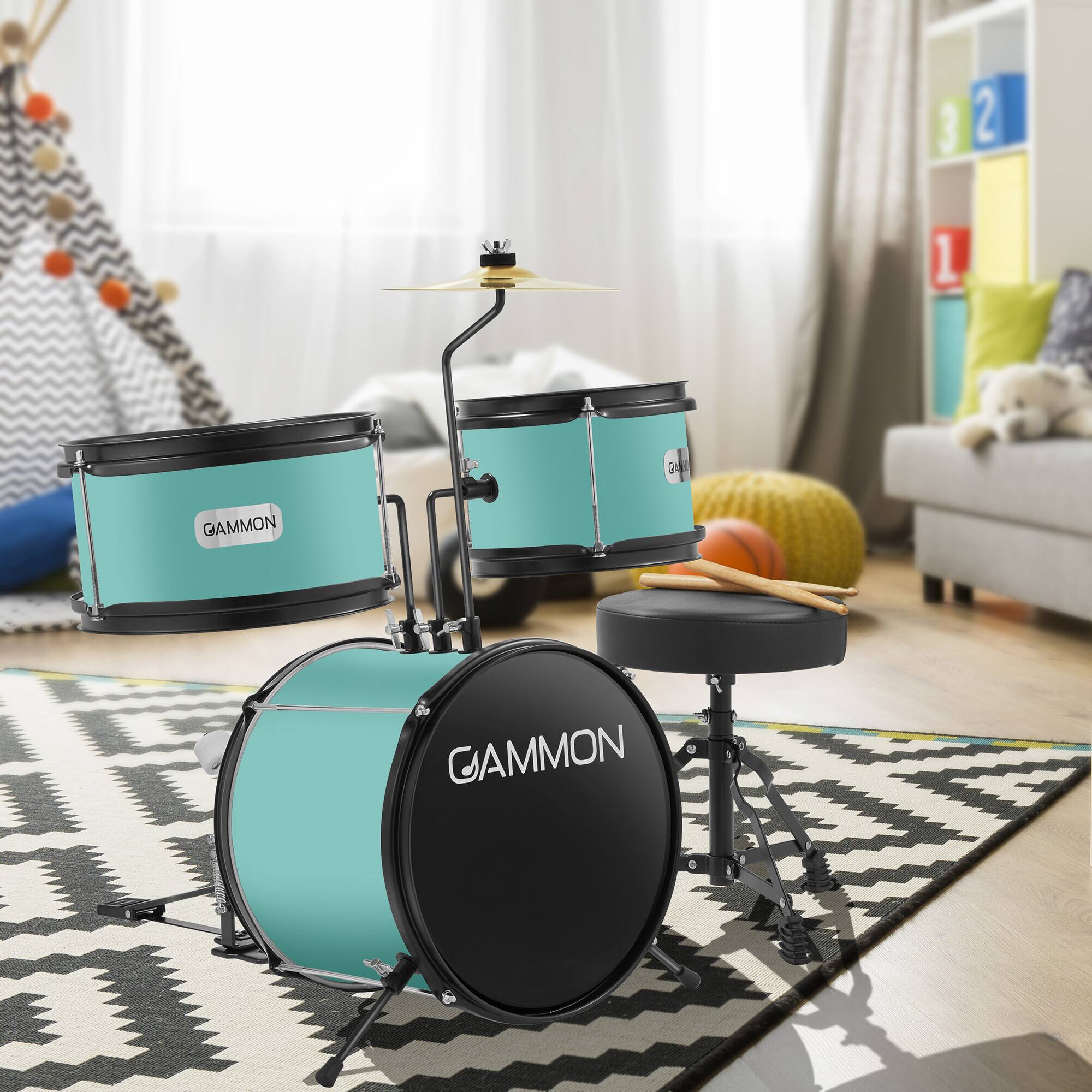 [ジャンク]ブラッドクラッシャー　セット　ディーモン Gammon Percussion 3pc Junior Drum Set Beginner Kit with Throne