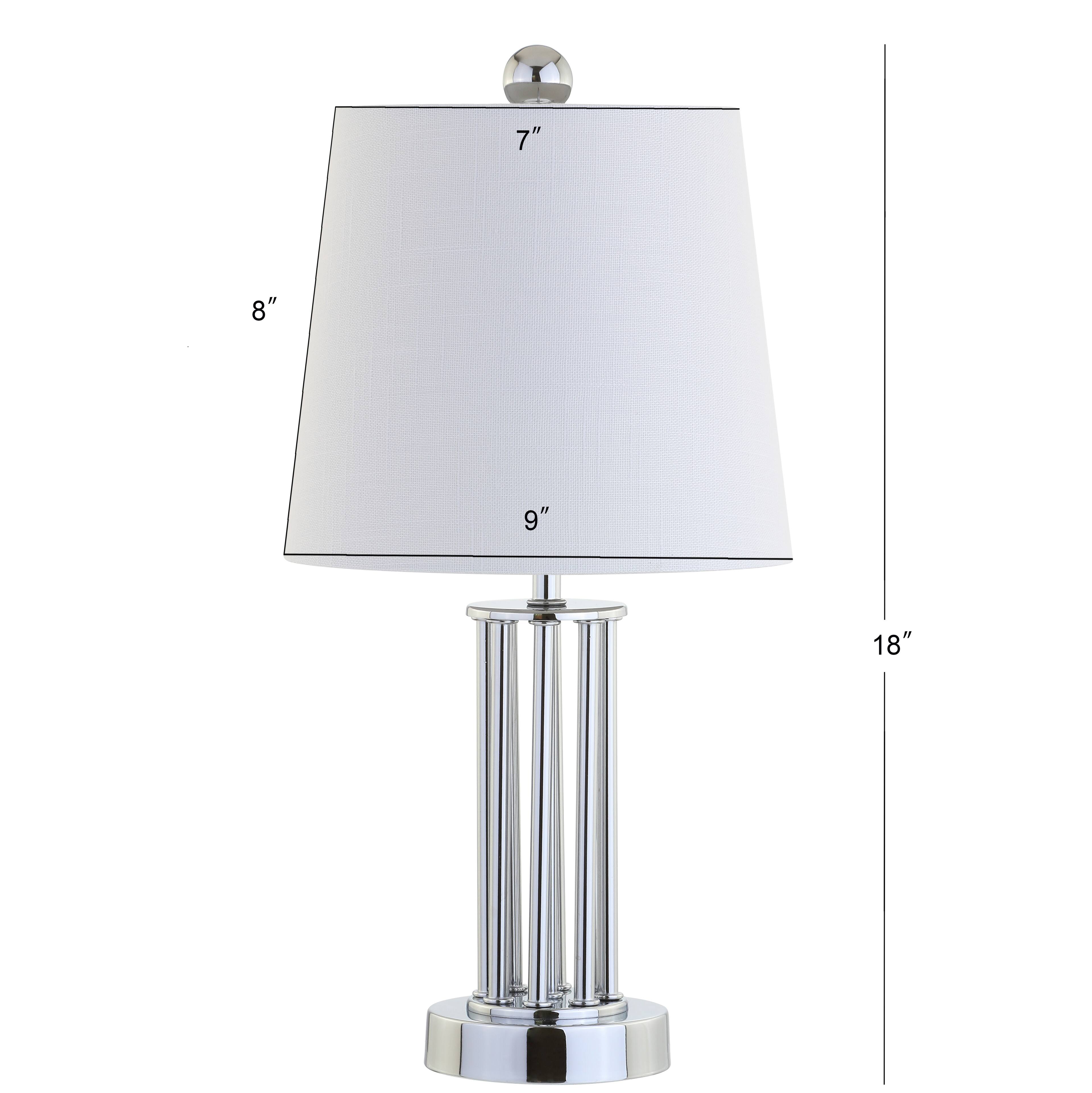 Alt View 4. Jonathan Y - Lillian 18" Metal Mini LED Table Lamp, Chrome - Chrome.