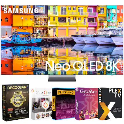 SAMSUNG Neo QLED 8K
DECOGEAR CPS BUNDLE
12 MONTH PREMIUM PROTECTION PLAN
EXCLUSIVE DECO GEAR GLASS
2 HDMI CABLES
DAILY BUR
A BETTER YOU
FLIXFLING
Groxker TV
Be a better you.
PLEX TV
STREAM SMARTER
