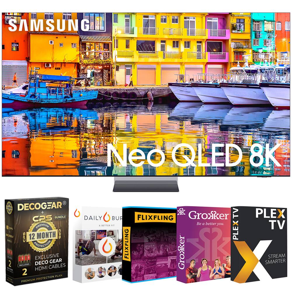 SAMSUNG Neo QLED 8K

DECOGEAR CPS BUNDLE
12 MONTH PREMIUM PROTECTION PLAN
EXCLUSIVE DECO GEAR GLASS
2 HDMI CABLES

DAILY BUR
A BETTER YOU

FLIXFLING

Groxker TV
Be a better you.

PLEX TV
STREAM SMARTER