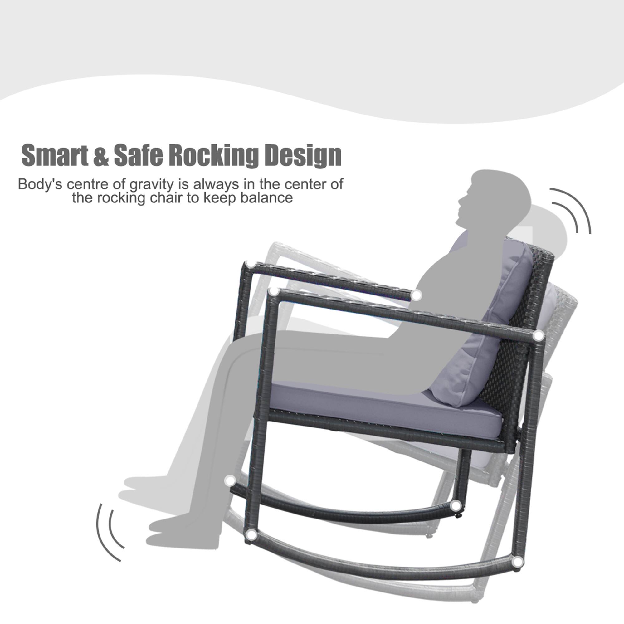 Smart & Safe Rocking Design
Body's centre of gravity is always in the center of the rocking chair to keep balance