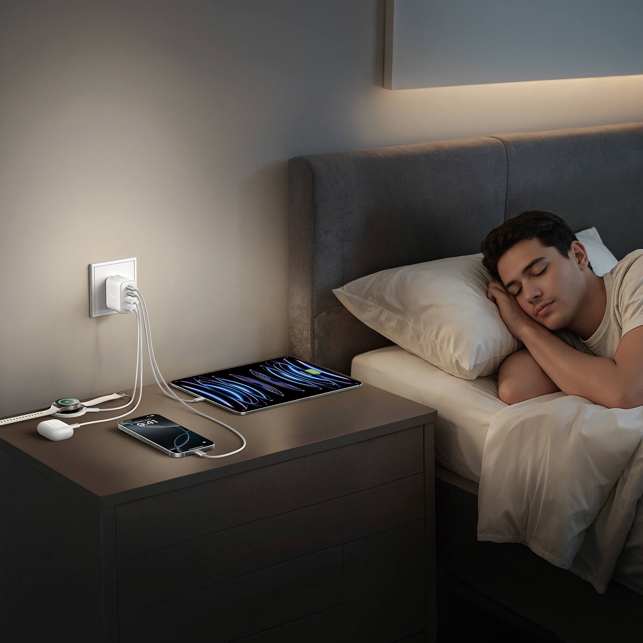 Anker - Zolo GaN Wall Charger (50W, 4 Ports, 2 USB-C + 2 USB-A) - White - White