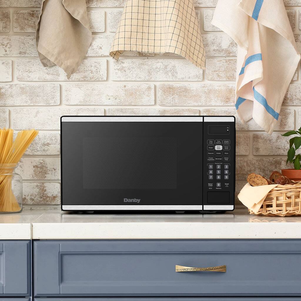 Alt View 1. Danby - 0.7 cu. ft. Countertop Microwave - Stainless Steel.