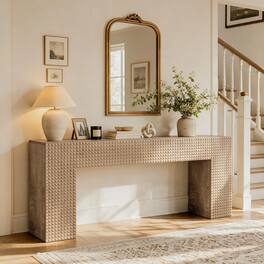 Tribesigns - 79 Inch Extra Long Console Table, Modern Narrow Sofa Table - Brown