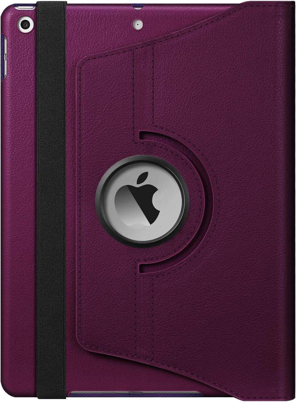 Alt View 5. Fintie - 360° Rotating Case for iPad 9th / 8th / 7th Generation 10.2 Inch | Shockproof Cover with Pencil Holder Auto Wake/Sleep - Dark Purple.
