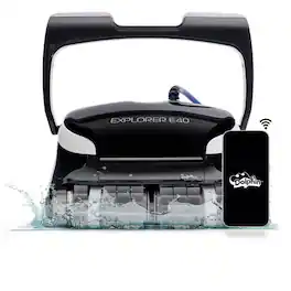 Dolphin - Explorer E40 Automatic Robotic Pool Vacuum Cleaner with Wi-Fi, Wall Climbing Capability, Waterline Scrubber Brush - Wi-Fi Connectivity