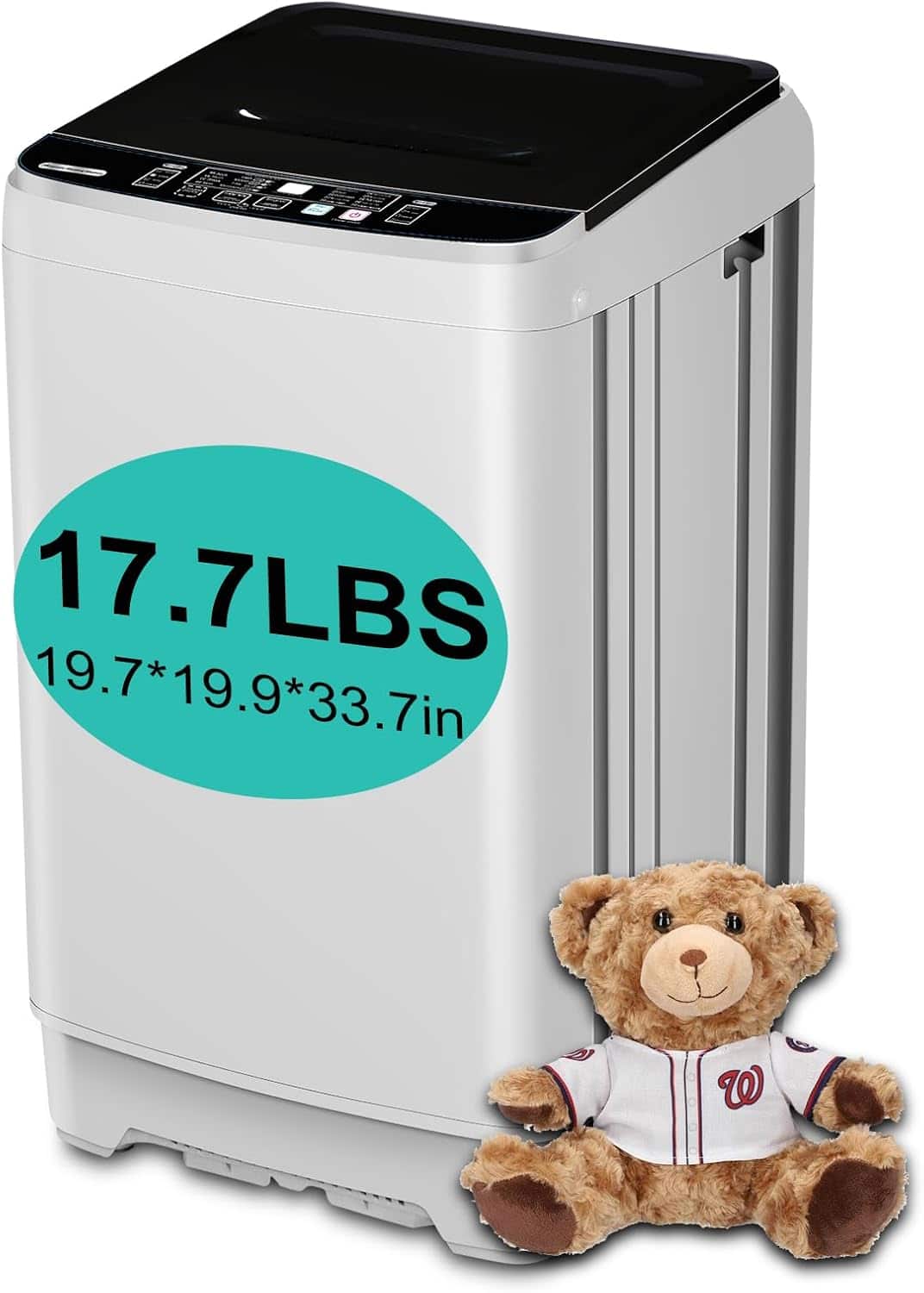 17.7 lbs Small Compact Portable 10 Wash Program & 8 Water Level Compact Washer with LED Display Ideal for Apartments