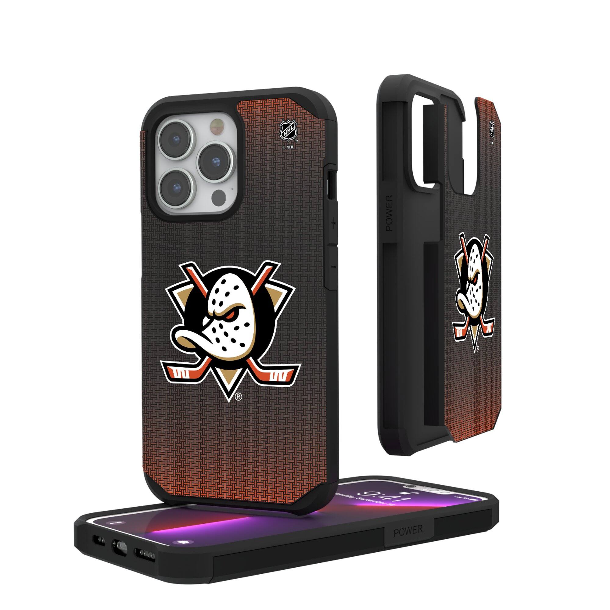 Keyscaper - NHL - Anaheim Ducks Linen Logo iPhone Rugged Case - 14 Plus - Black price history on PriceWatchPro