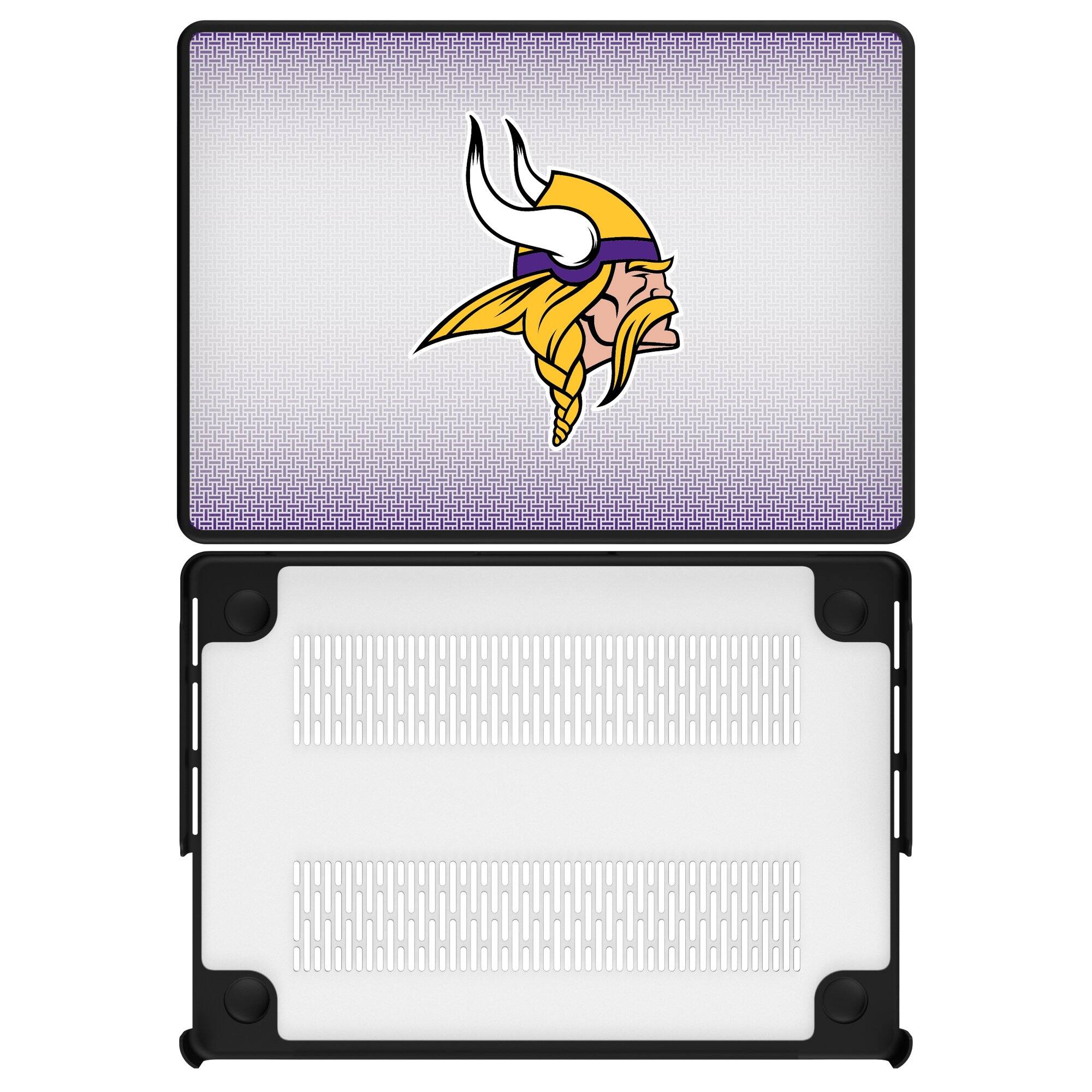 Front. Keyscaper - Minnesota Vikings Linen MacBook Case - Pro 13 in - Multicolor.