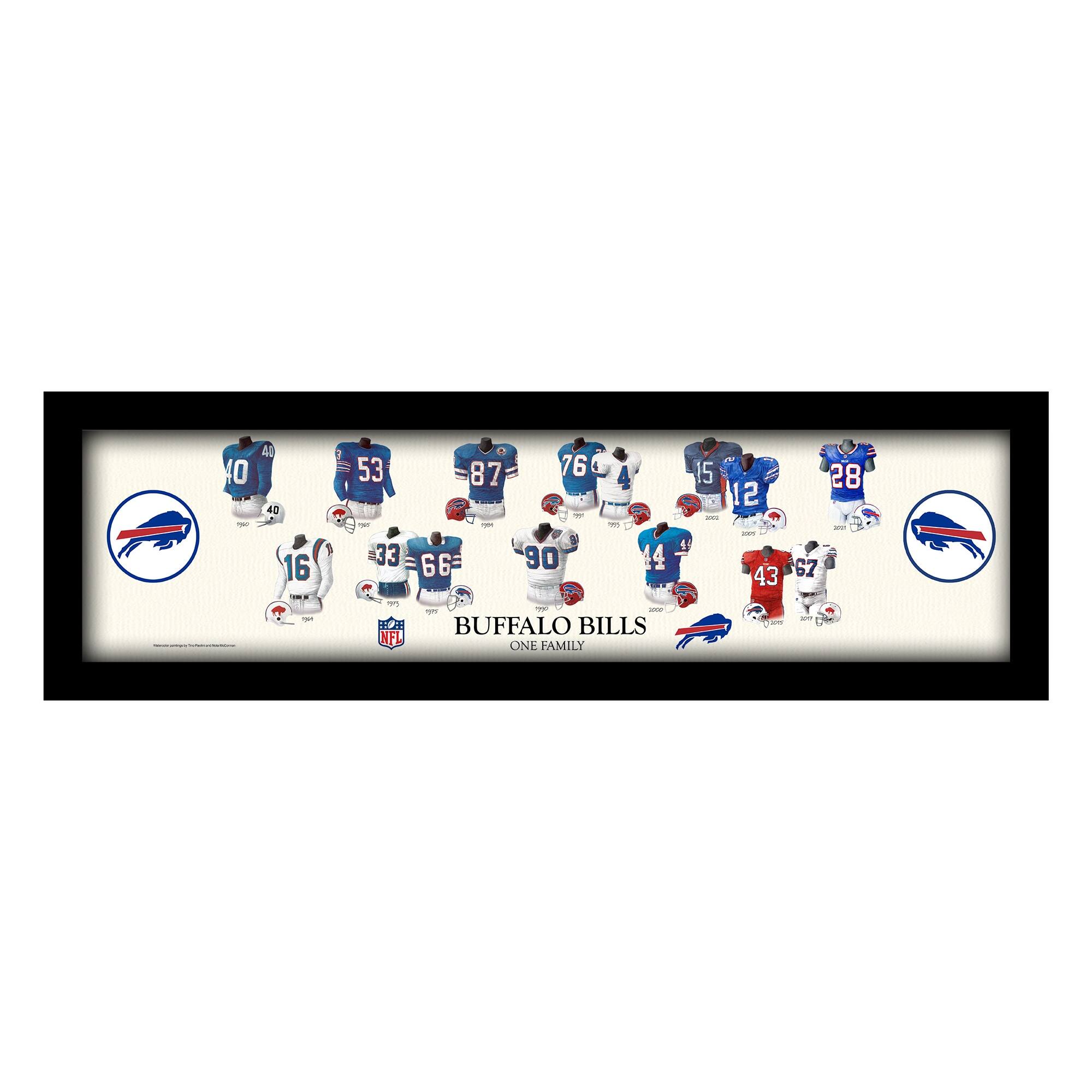 Buffalo Bills 12" x 36" Team Uniform Heritage Framed Wall Art