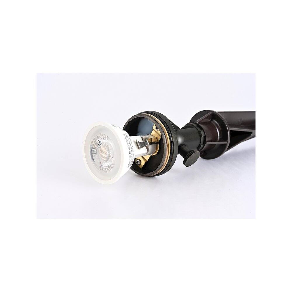 Alt View 2. Elitco Lighting - Outdoor 12V Cast Brass Spot Light, 2.25 inch Wide x 8 inch High - Dark Bronze.
