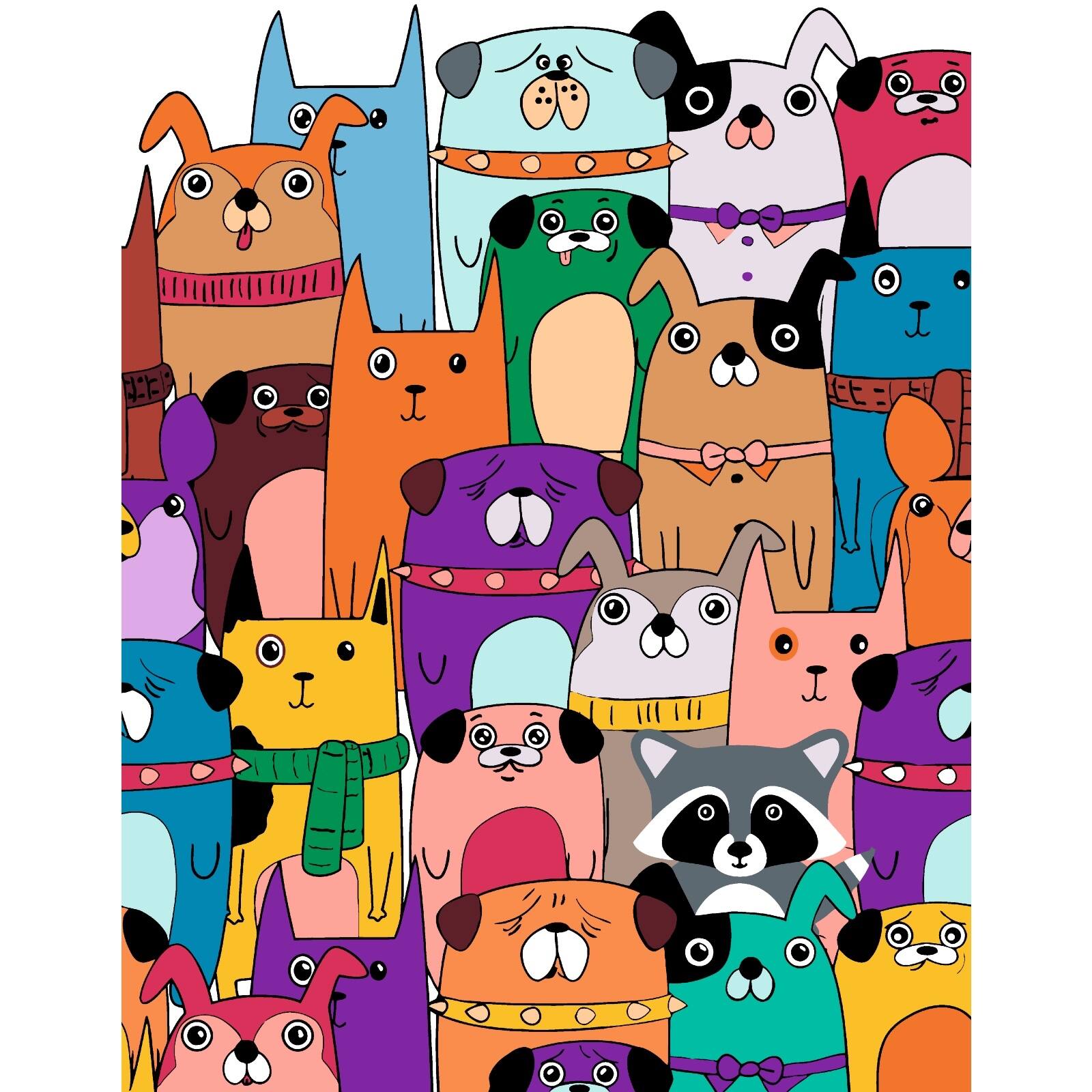 Angle. Artwille - Artwille Paint By Number Kit Raccoon Among Friends.