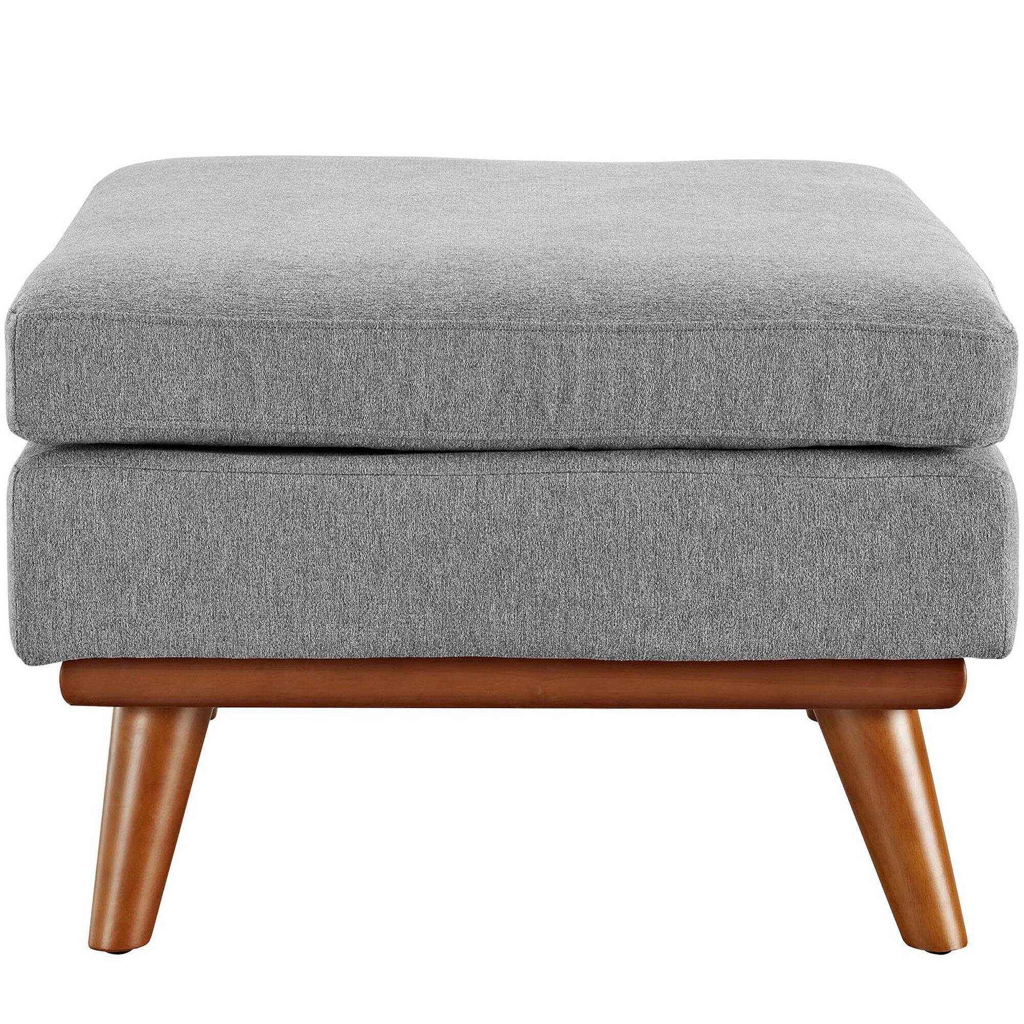 Left. Modway - Engage Upholstered Fabric Ottoman - Gray.