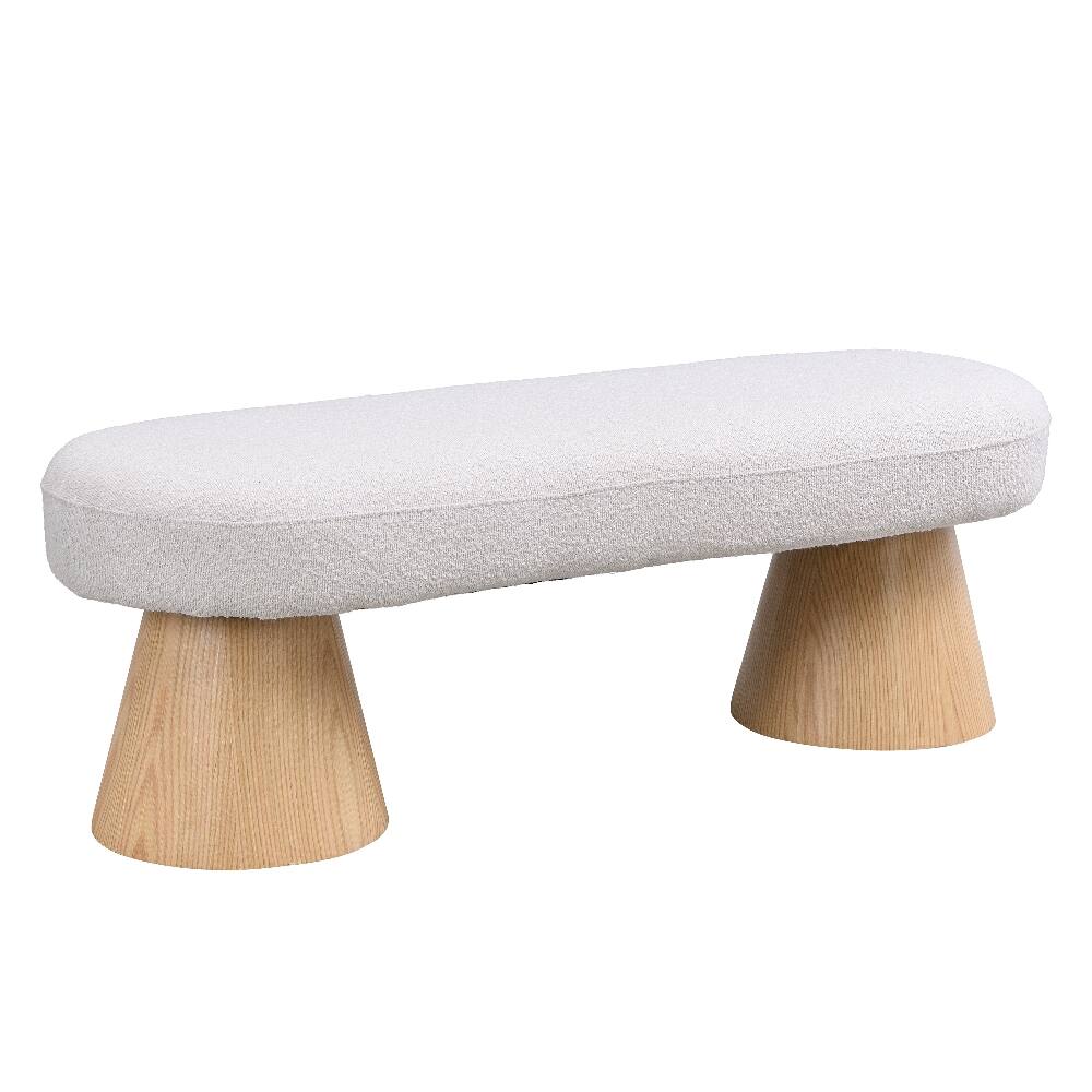 Alt View 1. Ropilly - Ropilly 49 Inch Upholstered Dining Bench, Beige Fabric Entryway Bench, No Assembly End of Bed Ottoman, 300 LBS Capacity - Beige.