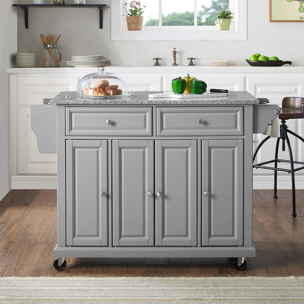 Alt View 10. Crosley Furniture - Full Size Granite Top Kitchen Cart - Gray.