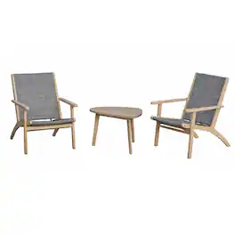 New Classic Furniture - Radius 3-Piece Wood and Wicker Patio Set - Gray