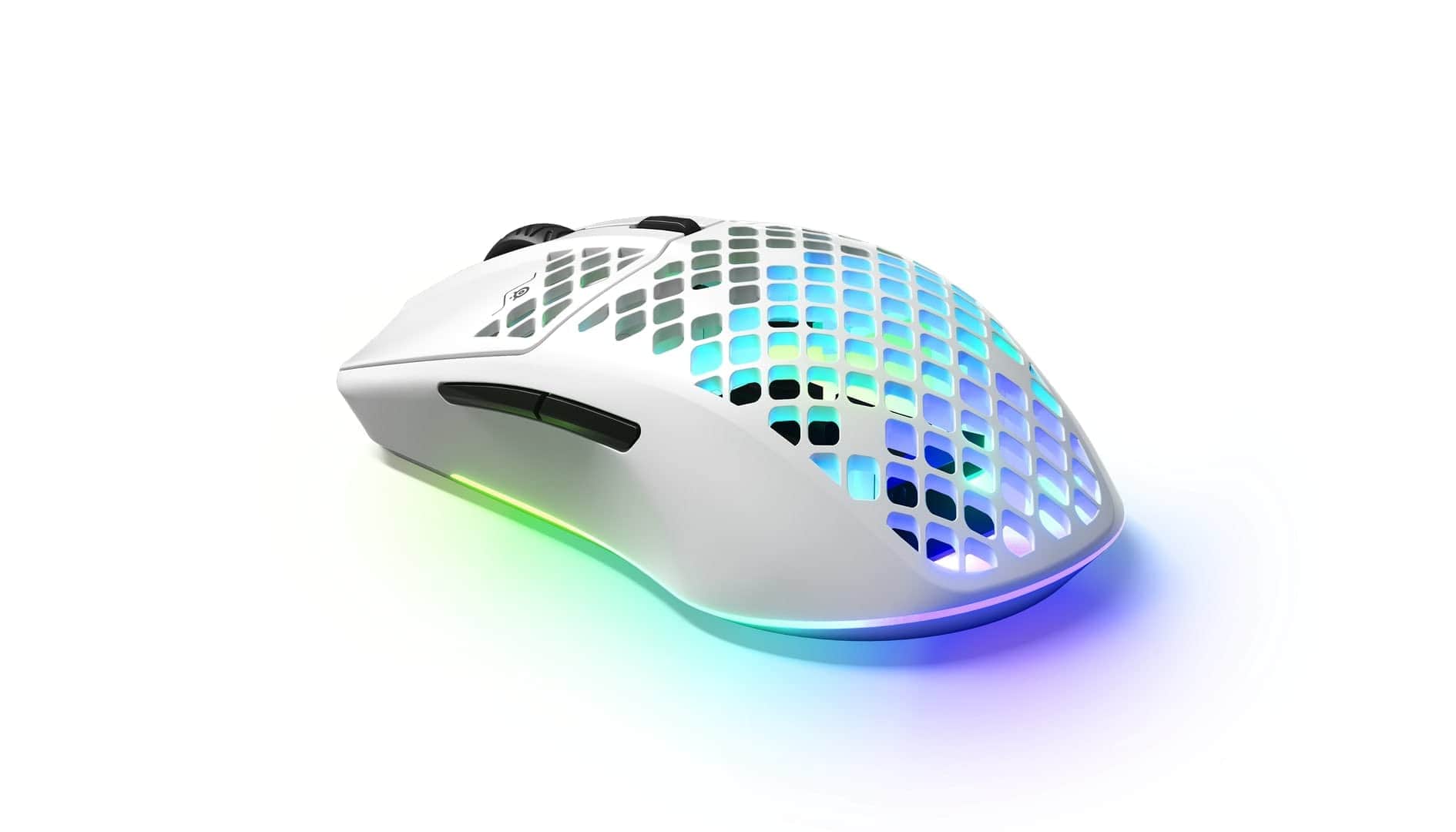 PO3TICJUNKI3 - Aerox - Holey Rgb Gaming Mouse Ultra-lightweight Water Resistant Design Truemove Air Optical Sensor - Wired - Snow