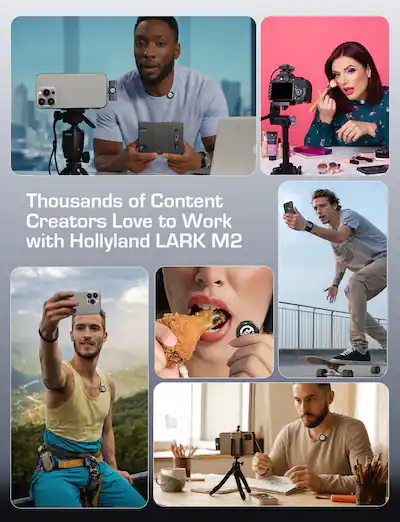 HOLLYLAND LARK M2 Combo Wireless Microphone for iPhone/Camera HOLLYLAND LARK M2 Combo Wireless Microphone for iPhone/Camera
