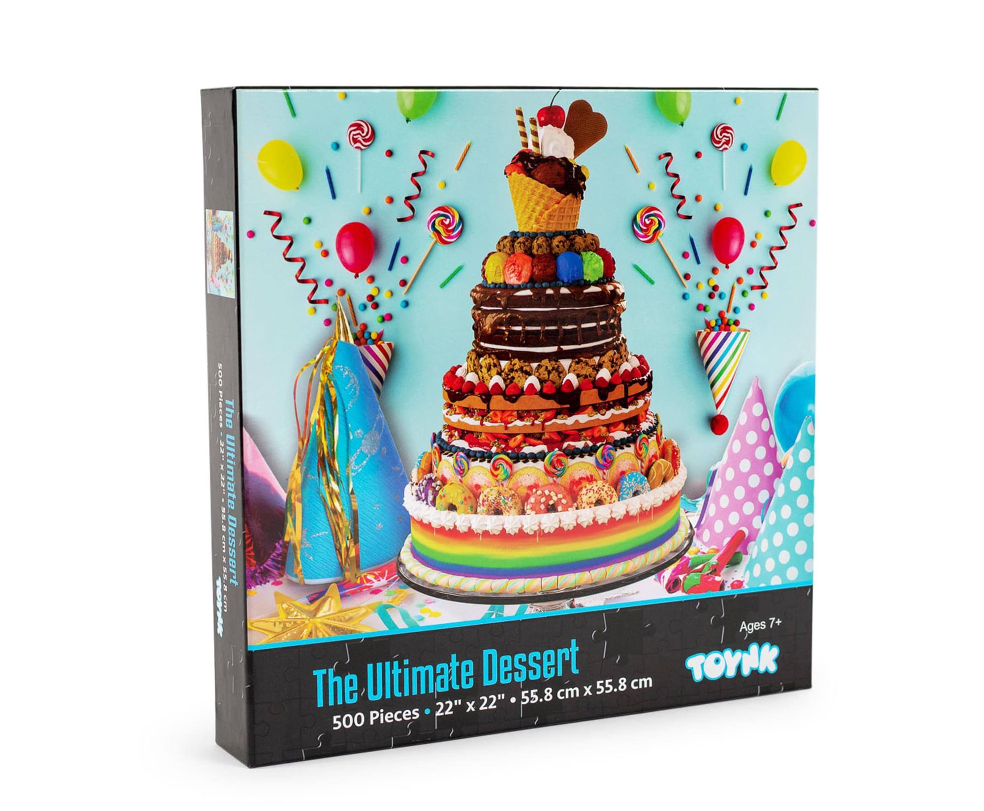 The Ultimate Dessert  
500 Pieces  
22" x 22"  
55.8 cm x 55.8 cm  
Ages 7+  
TOYINK