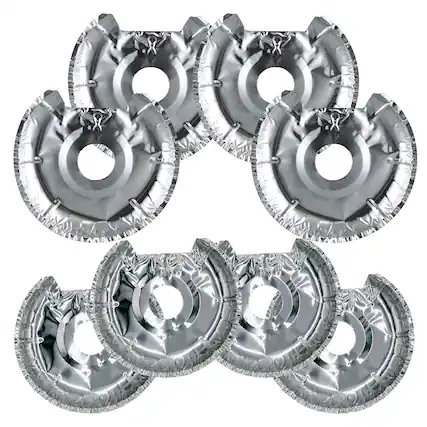 Front. Range Kleen - Range Kleen R101F8 8-Pack Foil Electric Stovetop Liners, 4 Large and 4 Small.