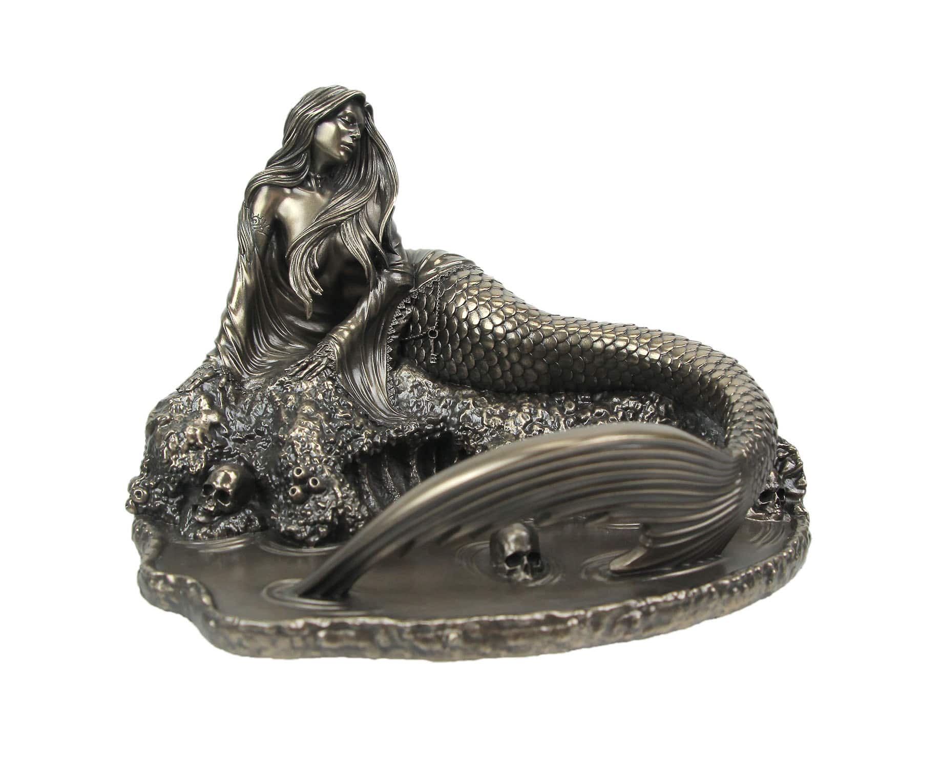 Veronese Design - Anne Stokes "Siren's Lament" Metallic Finished Mermaid Statue - Bronze