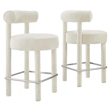 Front. Modway - Toulouse Boucle Fabric Counter Stool Set of 2 by Modway - 0.