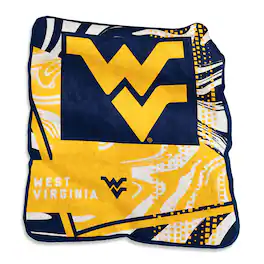 Logo Brands - West Virginia Mountaineers 50" x 60" Swirl Raschel Throw Blanket - Multicolor