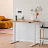 Front. Branch Furniture - Duo Standing Desk 58" – Adjustable Desk with OLED Control Panel, Frameless Design & Compact Footprint - Woodgrian / White.