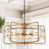 Front. Parrot Uncle - Modern Gold Crystal 4-Light Chandelier - Gold.