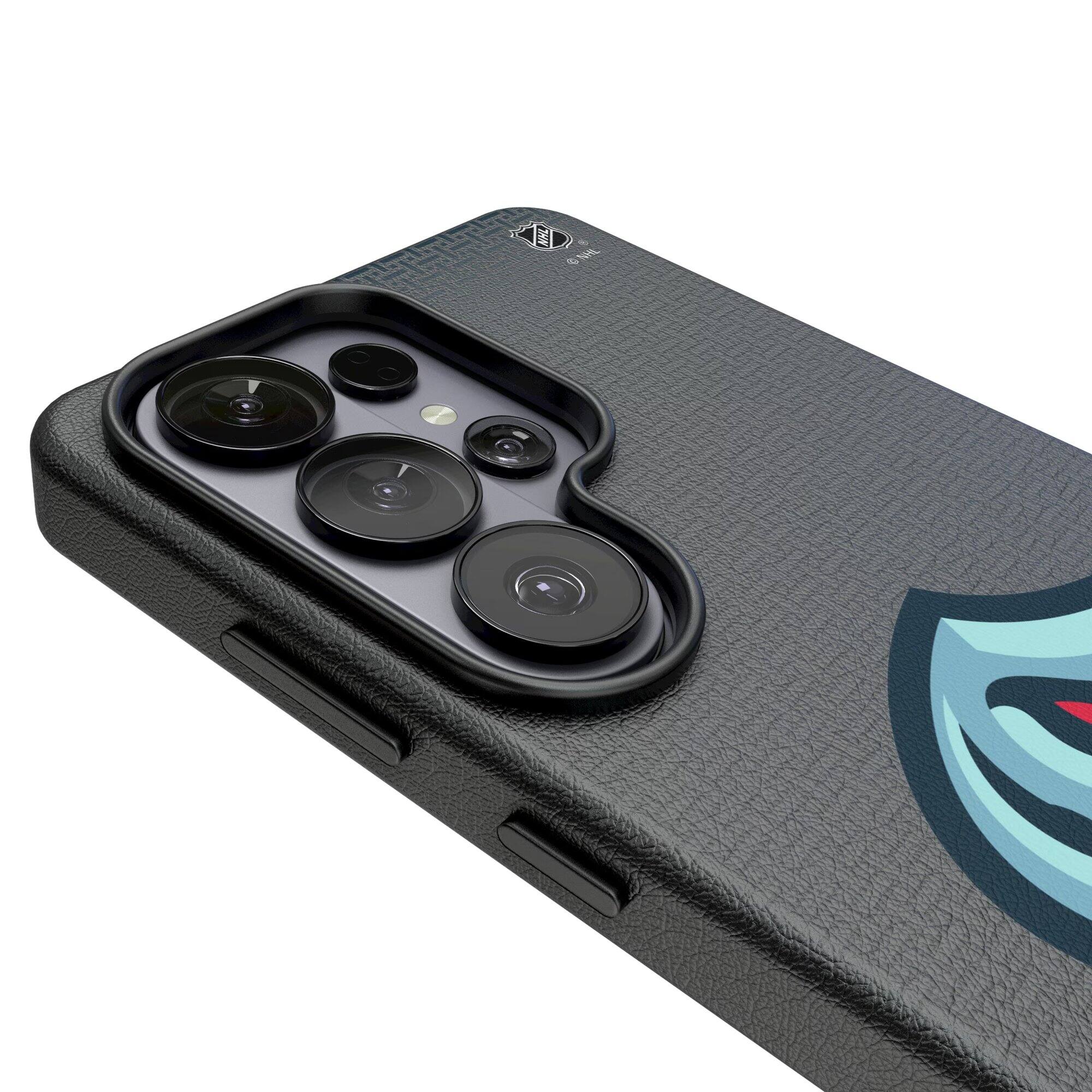 Alt View 2. Keyscaper - Seattle Kraken Linen Galaxy Magnetic Bump Case - S25 - Black.