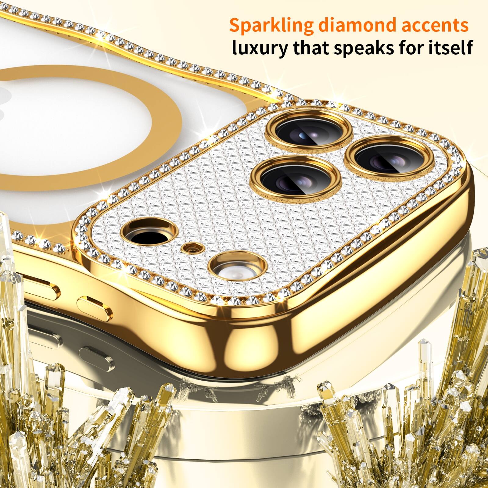 Dteck Shockproof Glitter Rhinestone Phone Case for Apple iPhone 18 Pro ...
