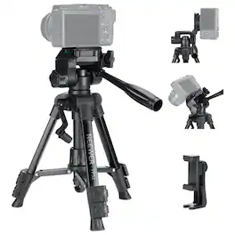 Neewer - Entry-Level Mini Desk Tripod - 3-Way Pan Head for iPhone, DSLR, Webcam & Video Recording